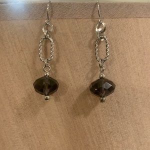 Purple stone drop earrings